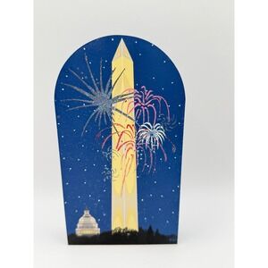 The Cat's Meow Village Washington Monument National Treasures Series 1998 Wood